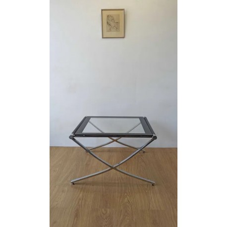 Chromowany stolik kawowy z lat 90