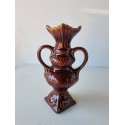 Wazon brązowy, ceramika PRL